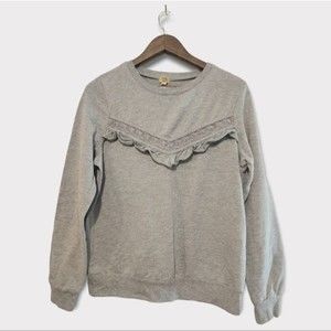 True Craft Gray Ruffle Sweatshirt